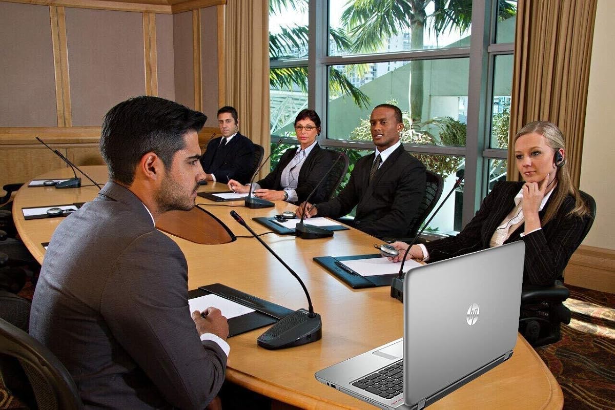 6-Person Teleconference Wired Gooseneck Conference Microphone System - USB Connection for PC - US-Based Warranty and Phone Support