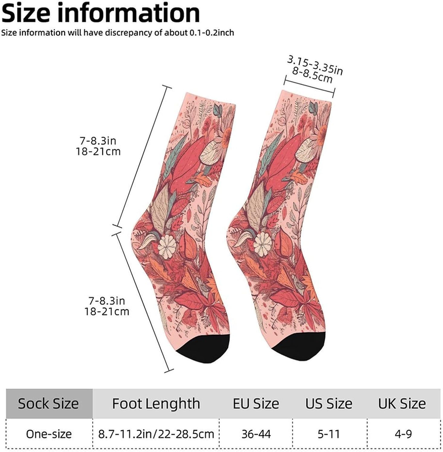 Garland And Leaves Crew Sock High Stocking Grippy Socks | Socks for Men & Women,Stockings-Long Thin Tube Sports, Breathable Soft Athletic for Nurses,Travel