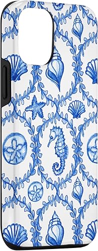 Miniatura 3 de Funda para iPhone 1212 Pro Coastal Granddaughter Blue Shells Starfish Seahorse Preppy