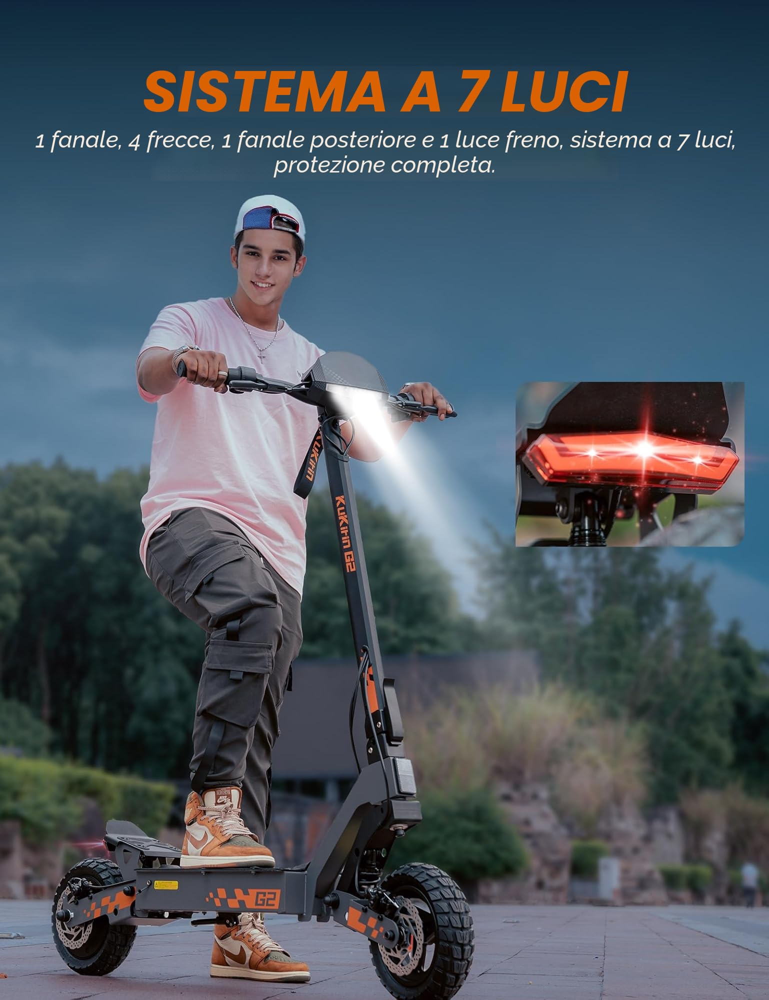 Kukirin G2 Monopattino Elettrico Adulto, Scooter Elettrico con Batteria 48V 15.6Ah Autonomia fino a 55km, 10 Pollici Pneumatici Tubeless e Schermo Touch, Motorino Elettrico Adulti e Doppia Sospensione