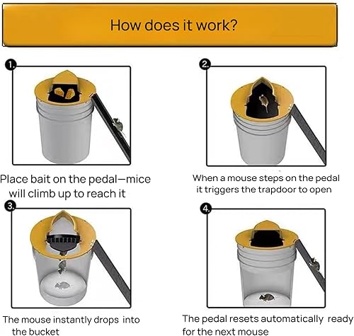Miniatura 5 de Trampa para mouse de reinicio automático, trampas para ratones para uso en interiores, diseño abatible y deslizante para el hogar y el garaje
