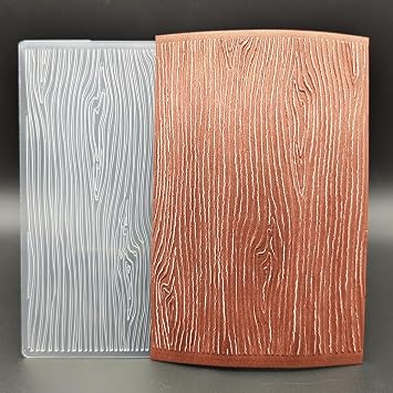 Plastic Embossing Folder A6 Size Wood Grain Pattern Paper Crafts Plastic Textured Impressions for Card Making Scrapbooking