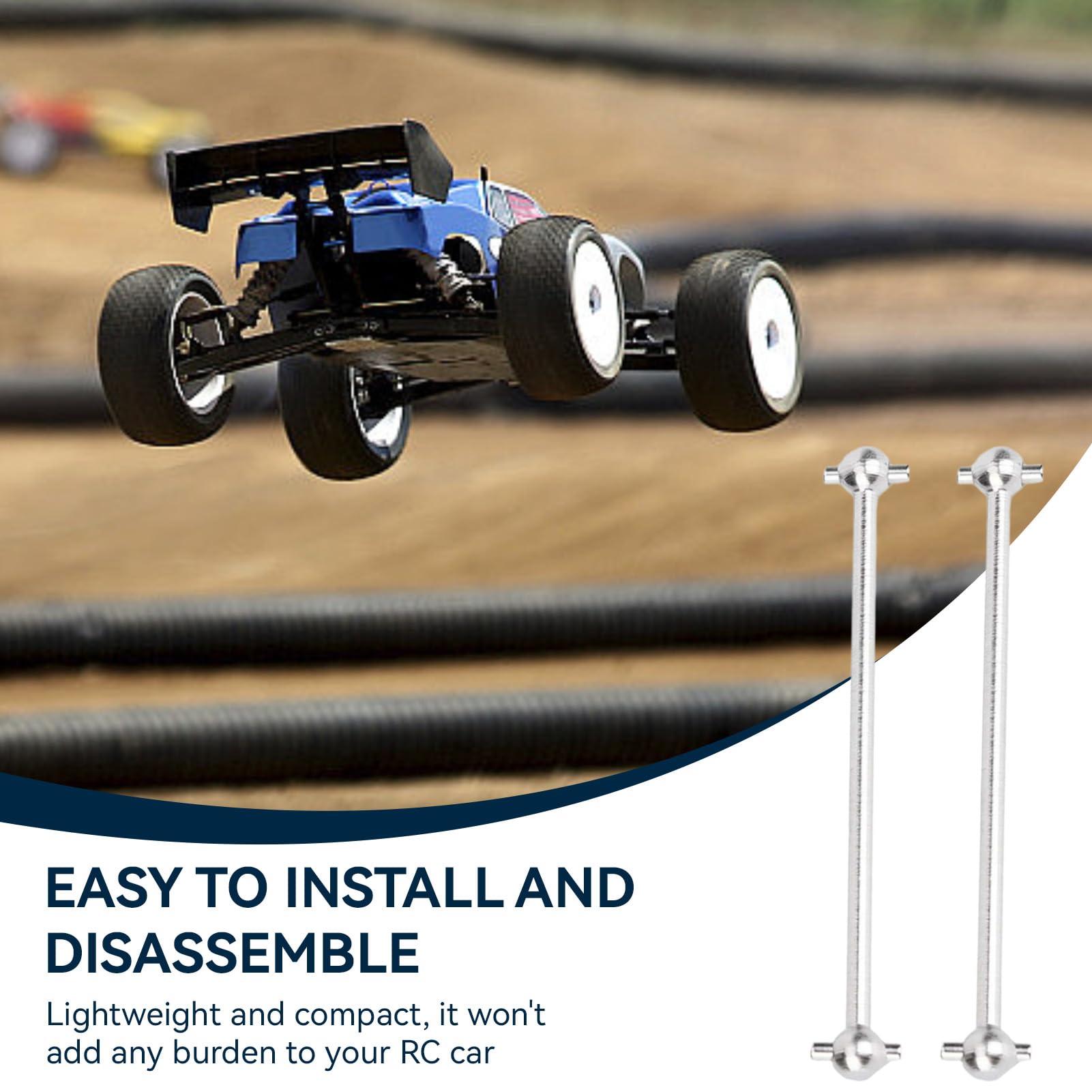 Set CVD Dell'albero di Trasmissione Dell'auto RC, Albero di Trasmissione Universale in Metallo Anteriore e Posteriore da 4 Pezzi Compatibile con TT02B 1/10 RC Car(Blu