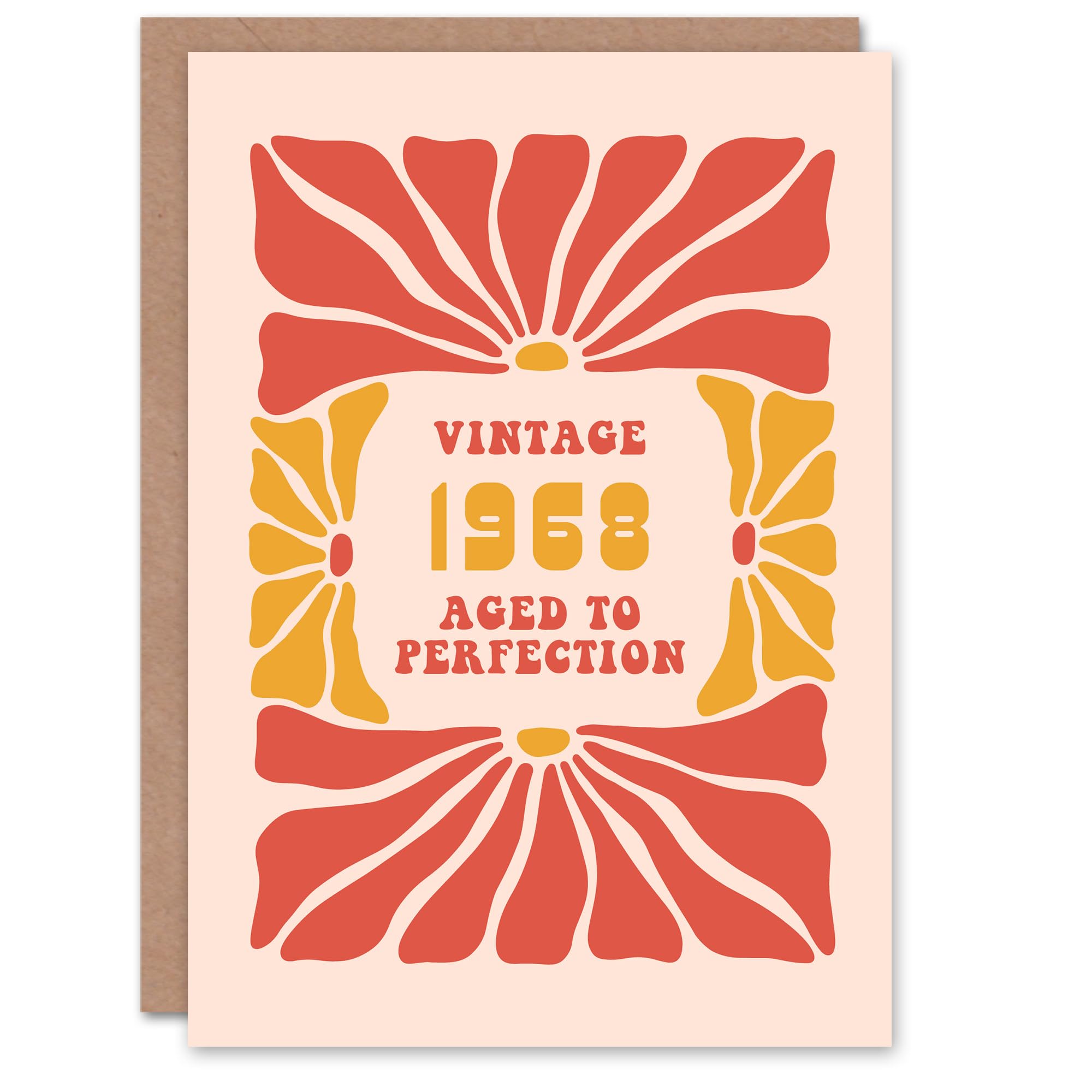 Artery8 Vintage Retro For Her Flower 60s Born 1968 Aged 57 Years Old 57th Birthday Card Mum Gran Wife
