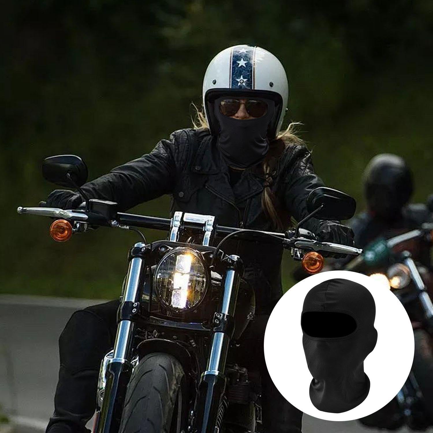 1-częściowa kominiarka, maska na wiatr i zimno, kominiarka motocyklowa, zimowa ciepła maska, zewnętrzna kominiarka przeciwpyłowa, odpowiednia do jazdy konnej i jazdy na nartach, czarny, S/M