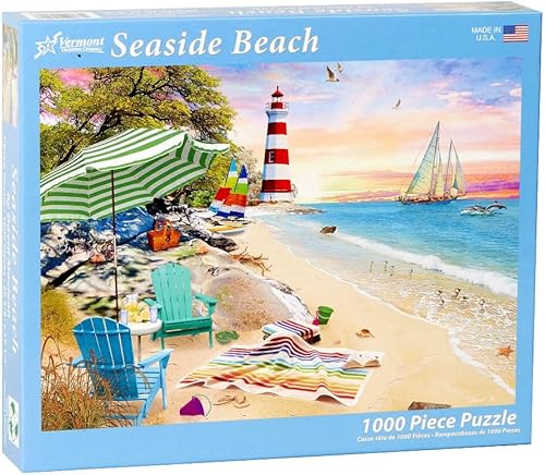 Vermont Christmas Company Rompecabezas de playa Seaside Beach de 1000 piezas