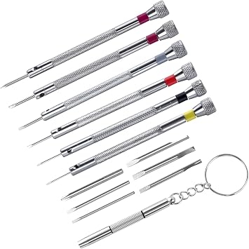 6-Piece Precision Screwdriver Set, Ultra Precision Watch Screwdriver, 0.8 - 1.6, Includes 6 Extra Replacement Blades, Eyeglass Screwdriver Set, Suitable for Watch Repair, Models, Equipment, Assembly, Tools, Small Screws, Fine Work
