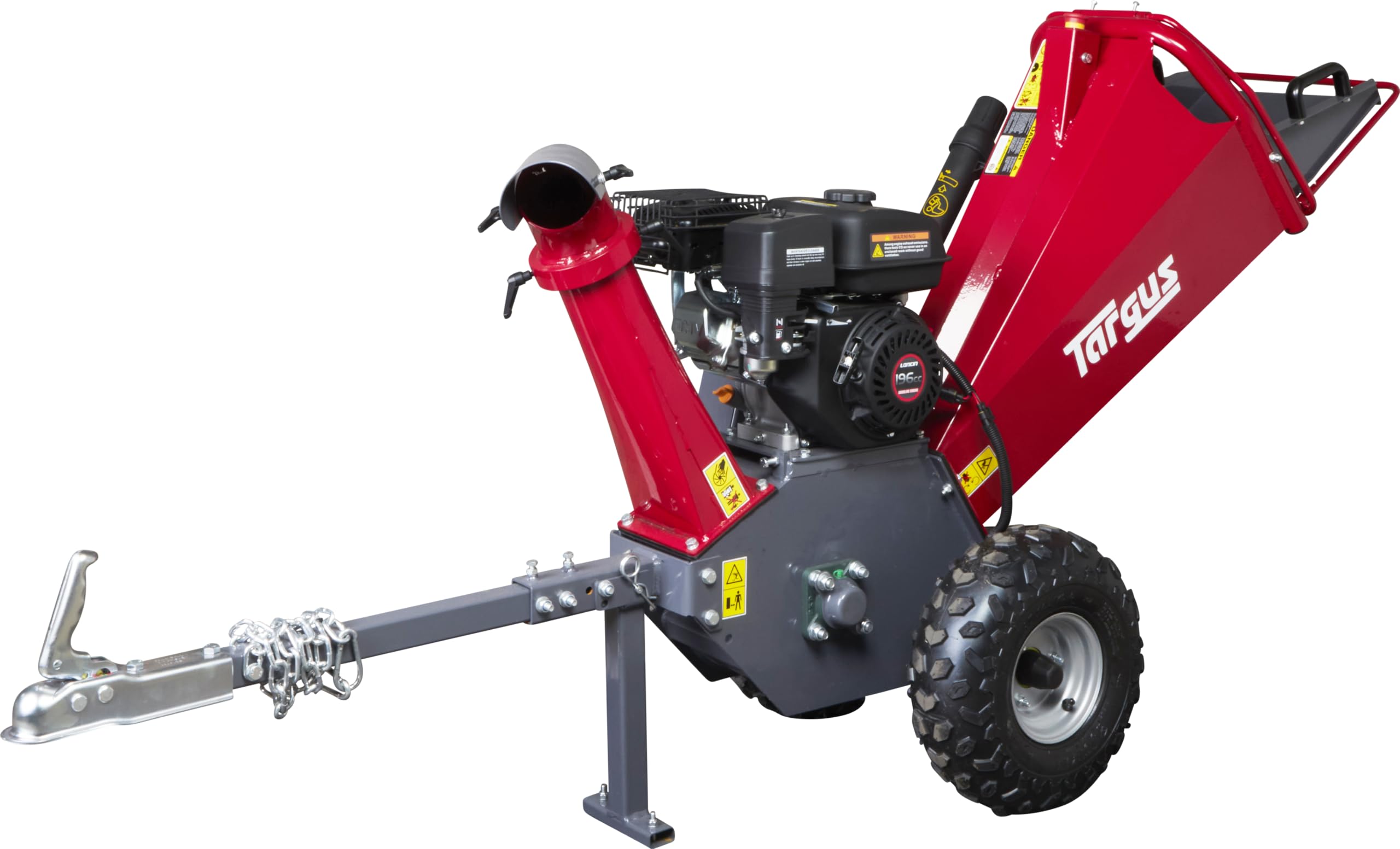 P. Lindberg Benzin-Holzhäcksler, Hochleistungs-Gartenhäcksler, Astzerkleinerer & Baumast-Häcksler, 196-ccm-Viertaktmotor, anhängbarer Häcksler, um 360° drehbarer Auswurfschacht, für Äste bis zu 100 mm