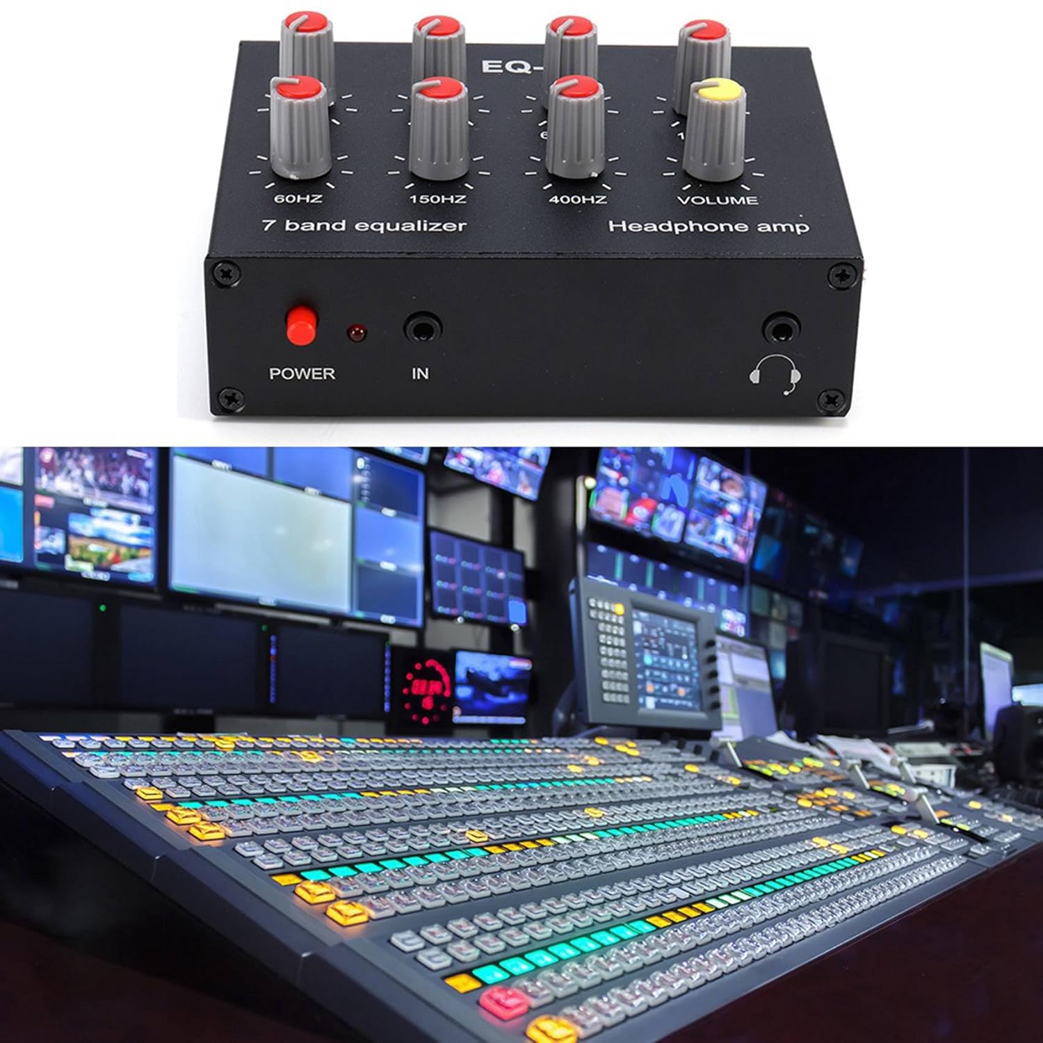 2X EQ-7 Car Audio Headset Amplifier 7-Band EQ Equalizer 2 Channel Digital Sound Equalizer