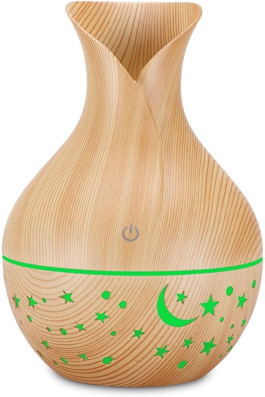 Seedware Ultrasonic Air Humidifier with LED Night Light Large Capacity Mist Maker and Aroma Diffuser for Home, Office, Spa, and Bedroom Decorative Design and Multicolor Lighting (Beige)-image-44