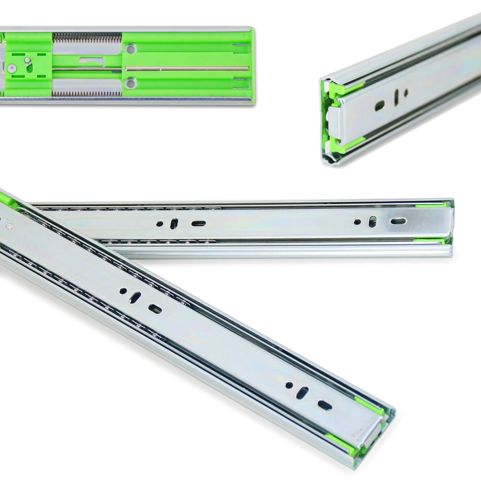 Lanzza - Rieles para cajones (de 1 a 8 pares, 250 a 700 mm, rieles completos, rieles telescópicos con rodamiento de bolas, con cierre SofClosing y sistema de autocierre)