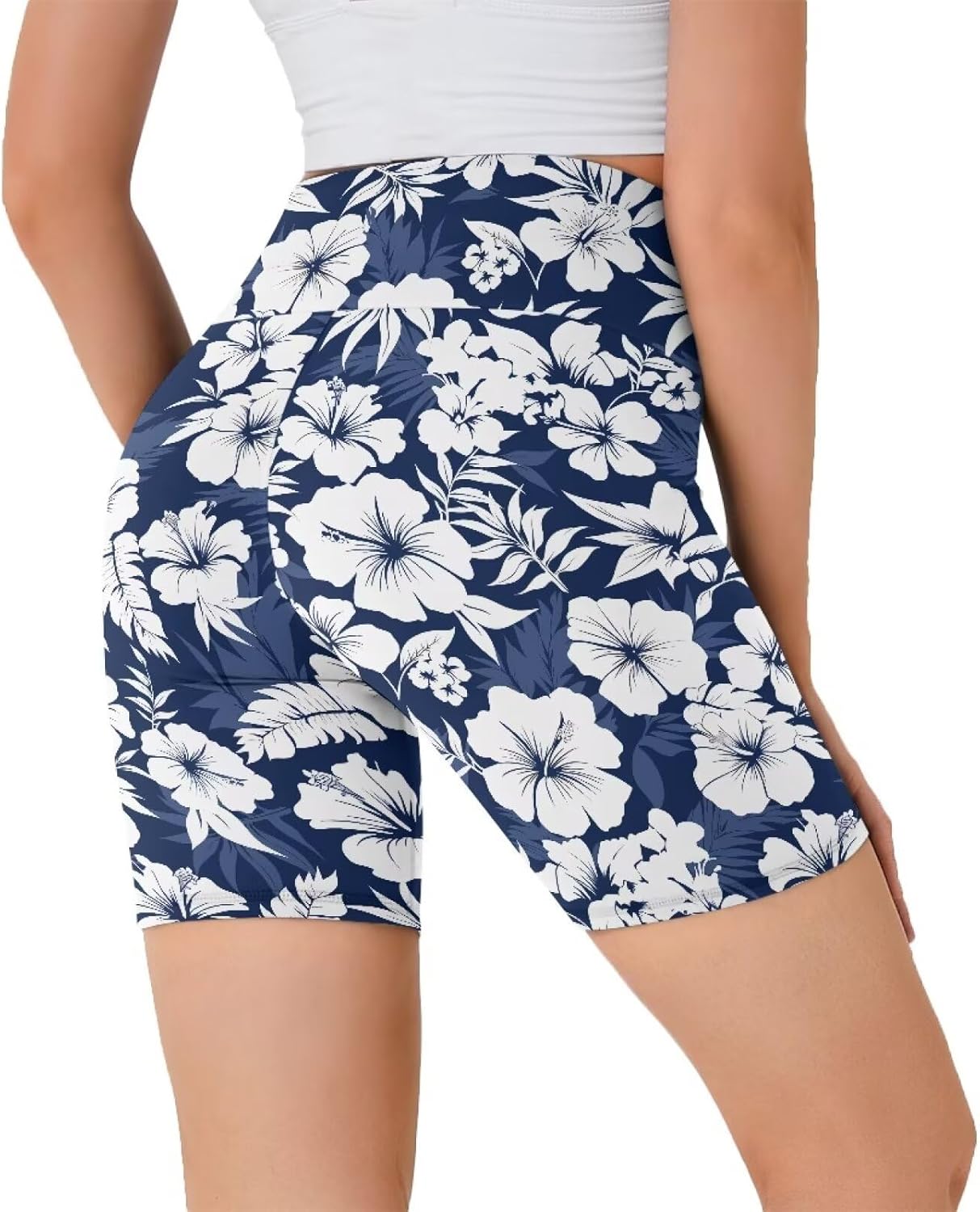 Biker Shorts Women Tummy Control Butterfly Soft Workout Shorts Butt Lifting Booty Shorts High Waisted Running Short
