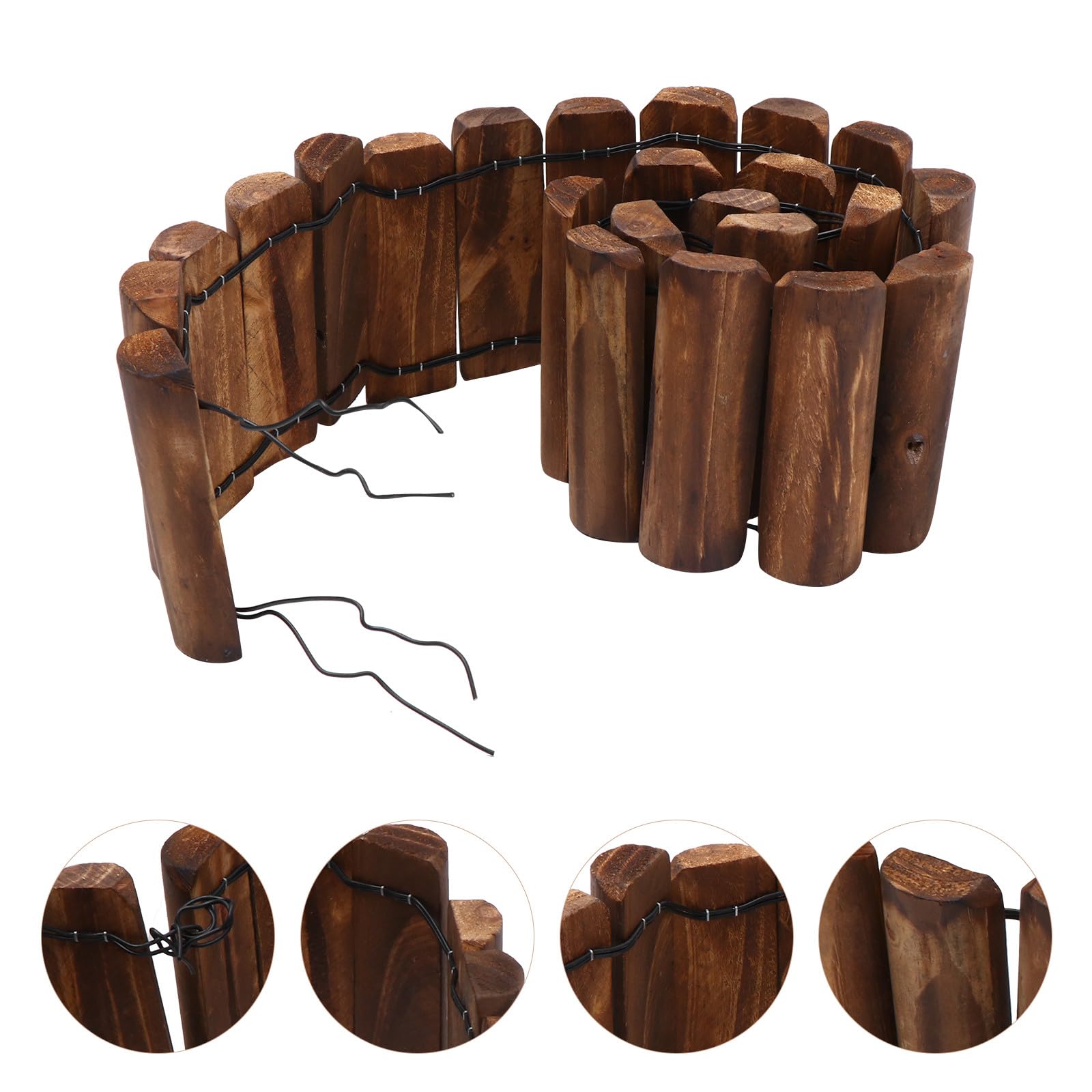 Pannello decorativo in legno per esterni, robusto legno carbonizzato per protezione del bordo del giardino, divisorio per giardino, giardino, giardino, abbellimento durevole