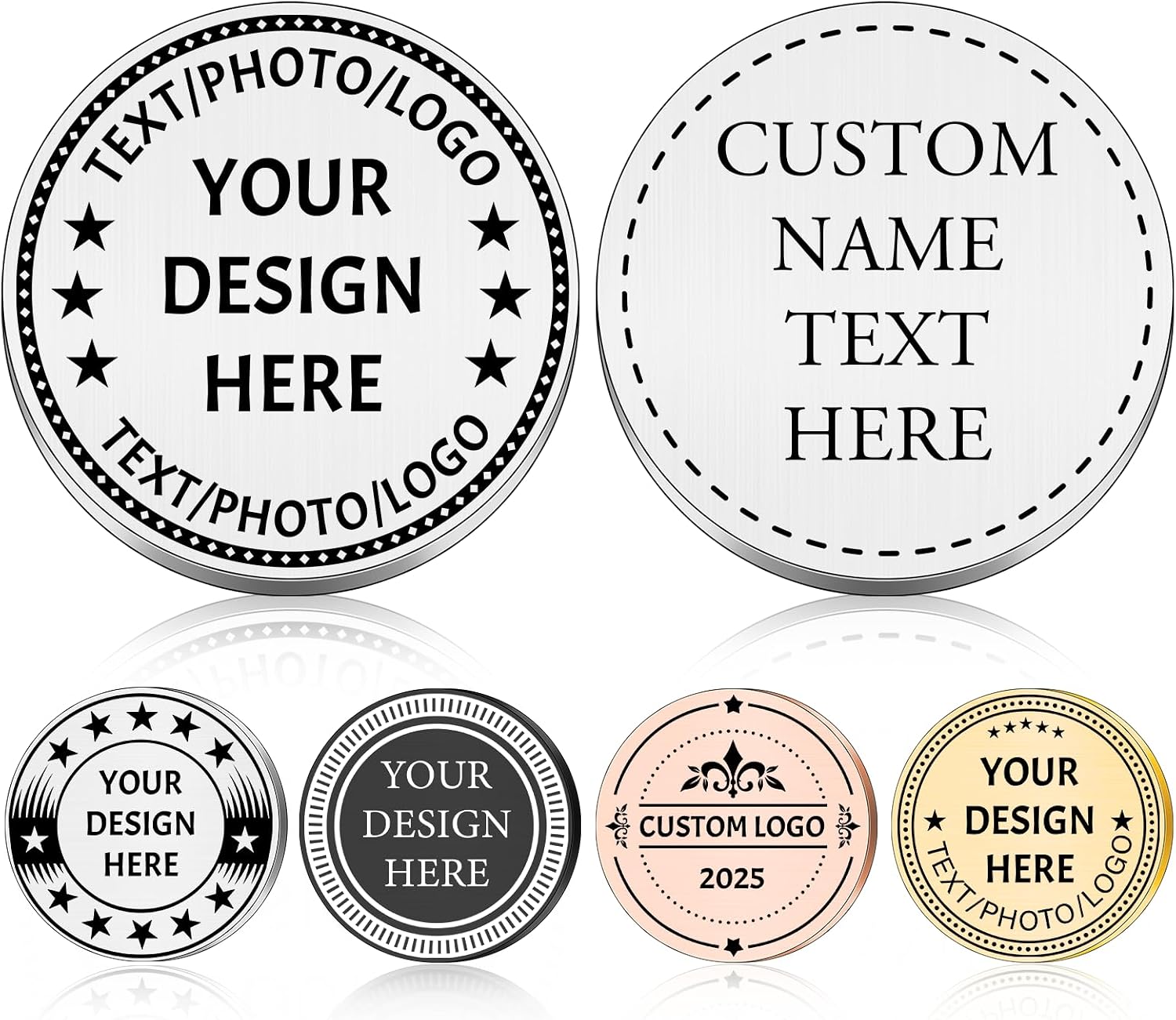 Custom Coin with Logo Text, Personalized Challenge Coin Gifts for Him Her,Coworker Appreciation Gifts Bulk, Customized Pocket Hug Token for Couple Mom Husband, Funny Christmas Birthday Gifts