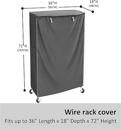Miniatura 57 de Cubierta de estante de alambre, 600D, resistente al agua, a prueba de polvo, cubierta de estante de almacenamiento con cremallera para estantes