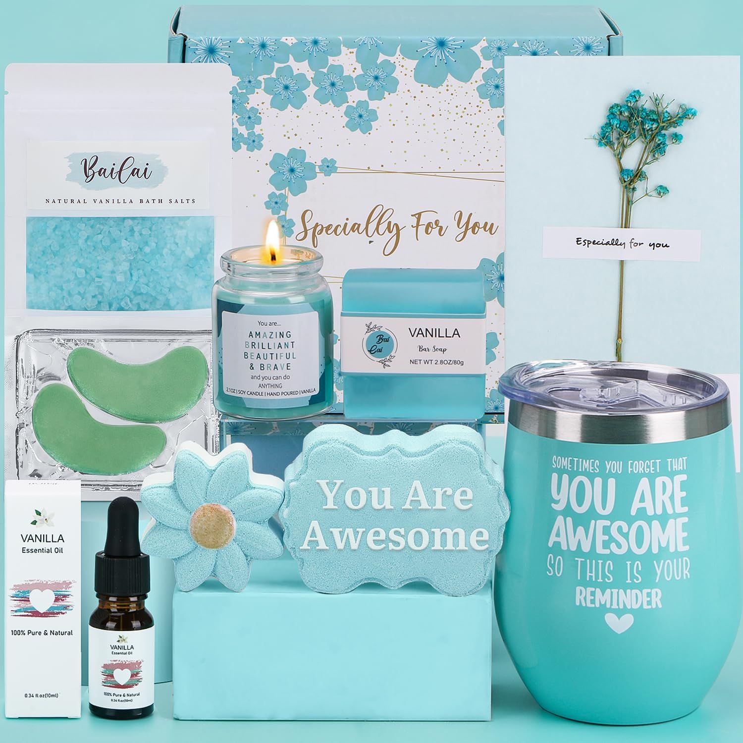 Bath Sets Pamper Gifts for Women Birthday, Unique Skin Care Self Care