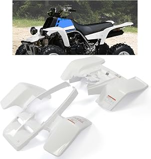 Kojem White Front & Rear Fenders Plastic Body Compatible with 1987-2006 Yamaha Banshee 350 (YFZ350) Plastic Kit Replacemnt for 2GU-W2151-E0-00 2GUW2151E000 Fender Fares