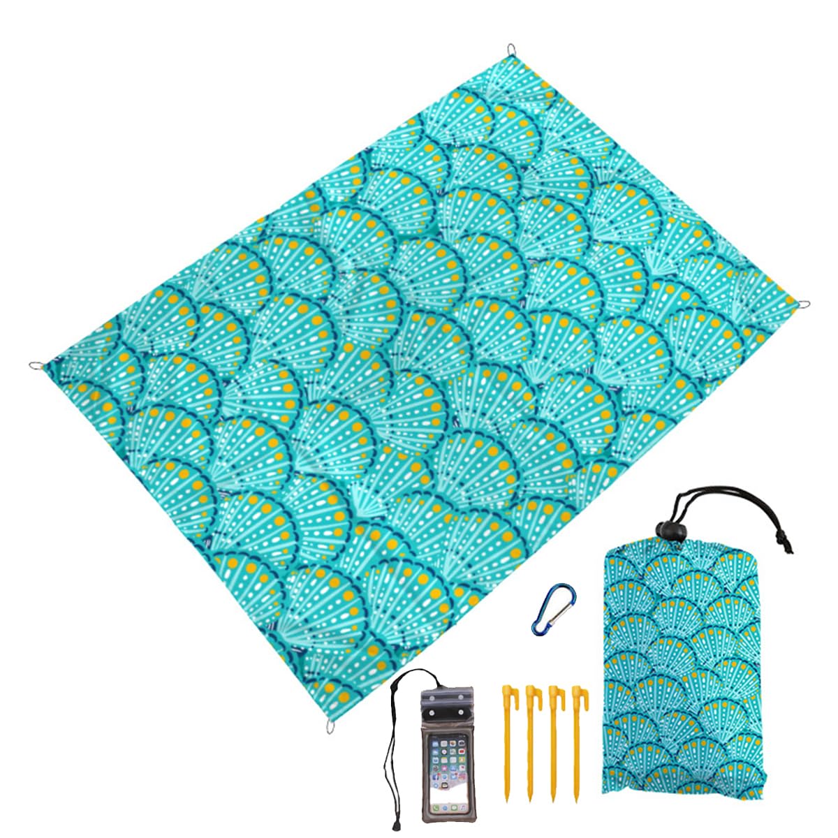 FANSU Coperta Picnic Impermeabile 3D Stampa Anti Sabbia 100x140cm
