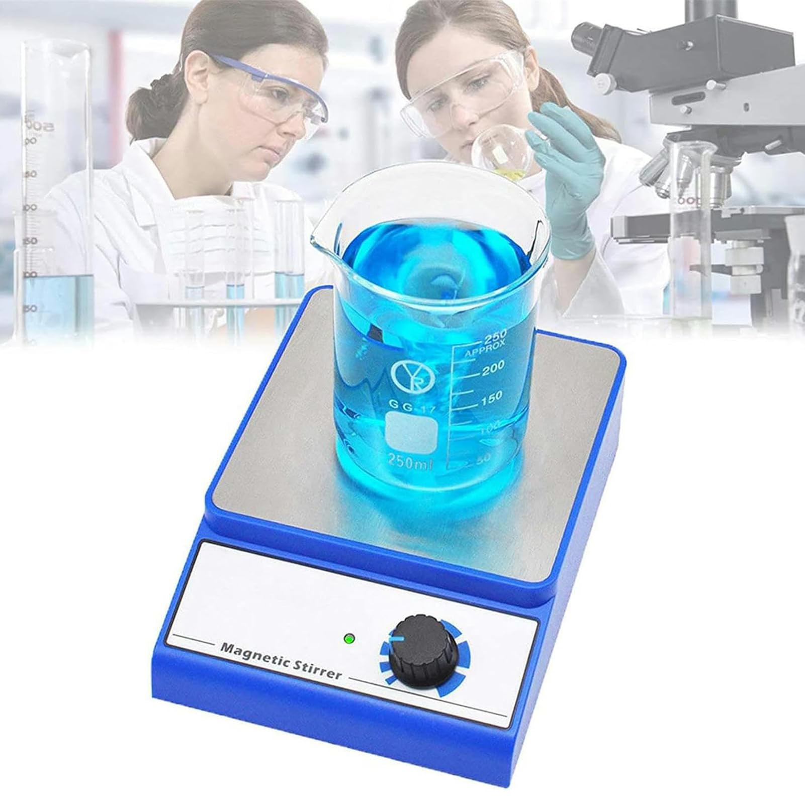 Laboratorio De Agitador Magnético, Mezcladora Magnética De 3000 RPM, Agitación De Placa Máxima De Revuelo 3 litros, Adecuado para La Investigación Científica Y Los Experimentos Químicos