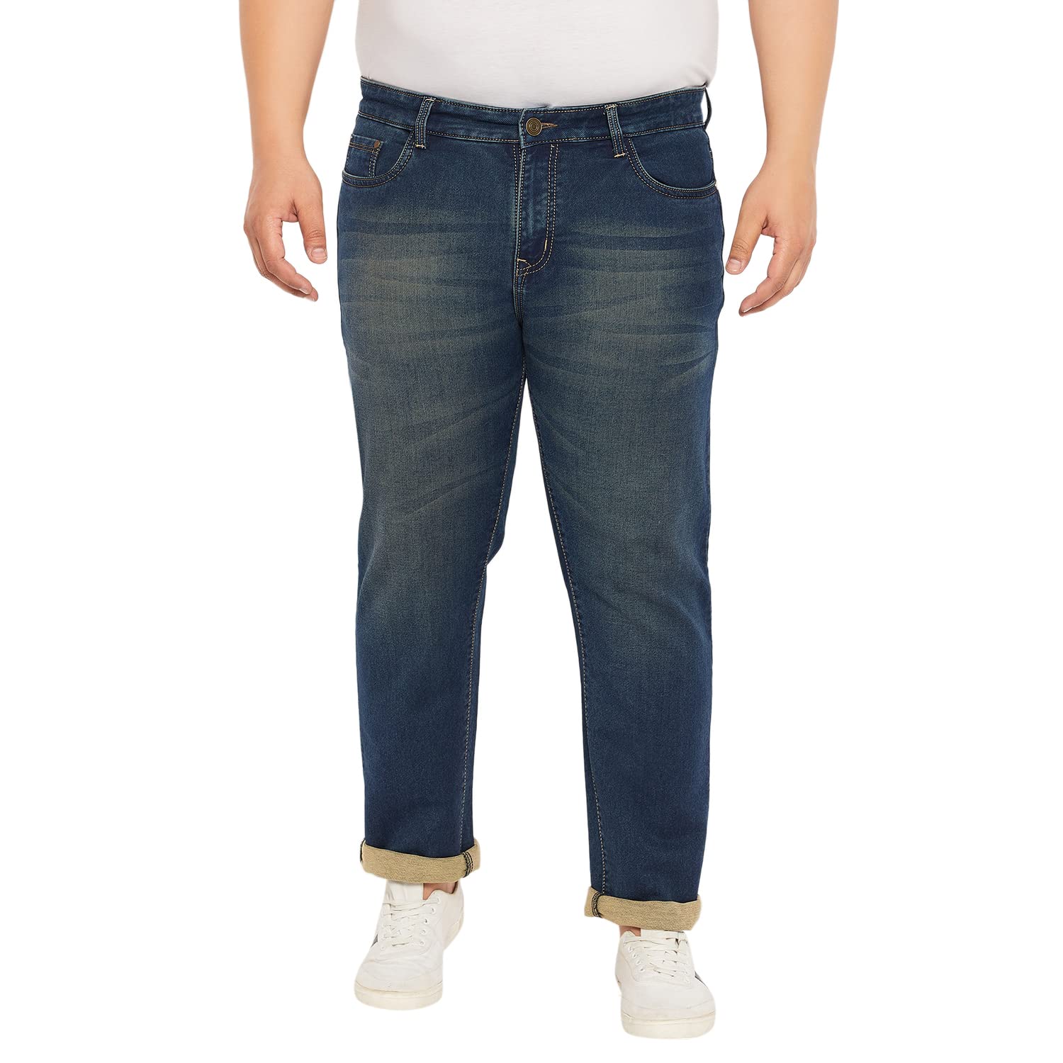 BigbananaPlus Size Men's Regular Fit Solid Jeans