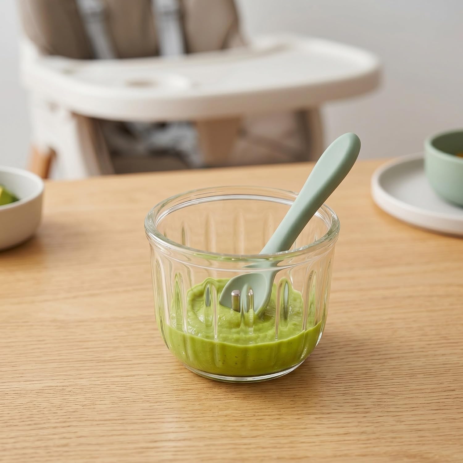 Operitacx Baby Food Mill Glass Bowl Replacement - 10oz/0.3L Heat-Resistant Glass Mixing Dish Compatible with XIAOBEIXIONG - Easy-Clean & Freezer-Safe Food Maker Spare Part
