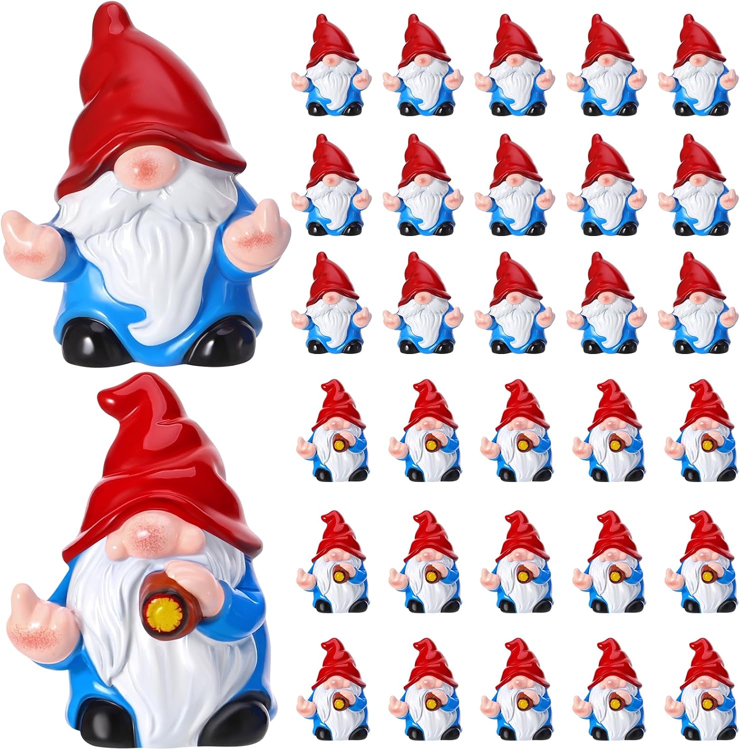 30Pcs Mini Resin Gnome Figurines Funny Naughty Gnomes