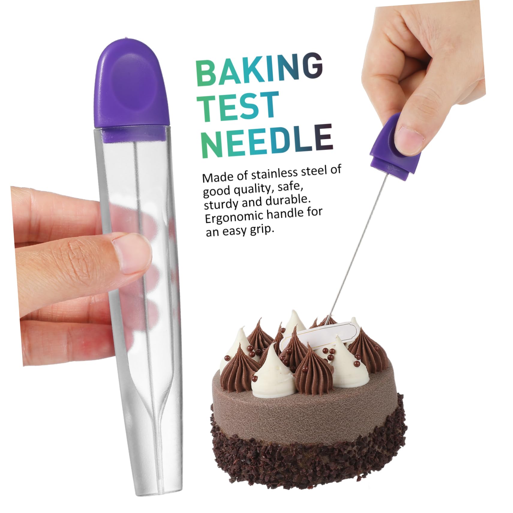 4 Pièces broche de test de cuisson Aiguille de test de cuisson Pique à gâteau en acier inoxydable ustensiles pour faire du pain testeur de gâteau de cuisson Métal