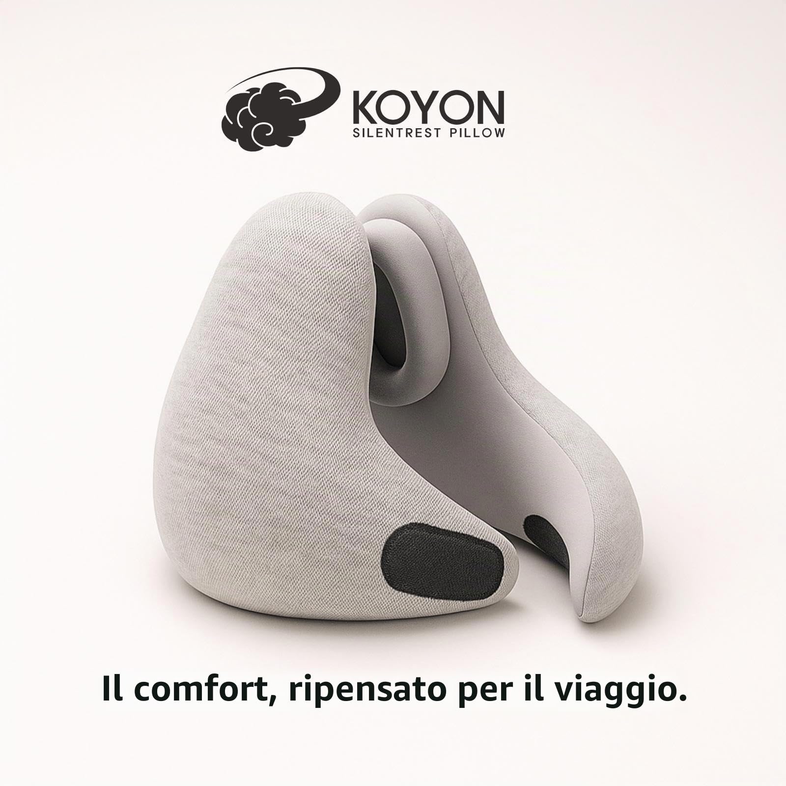 Silentrest - Cuscino da viaggio in memory foam, cuscino cervicale ergonomico per ridurre il rumore, leggero e portatile, con borsa per il trasporto, ideale per aereo, ufficio e casa