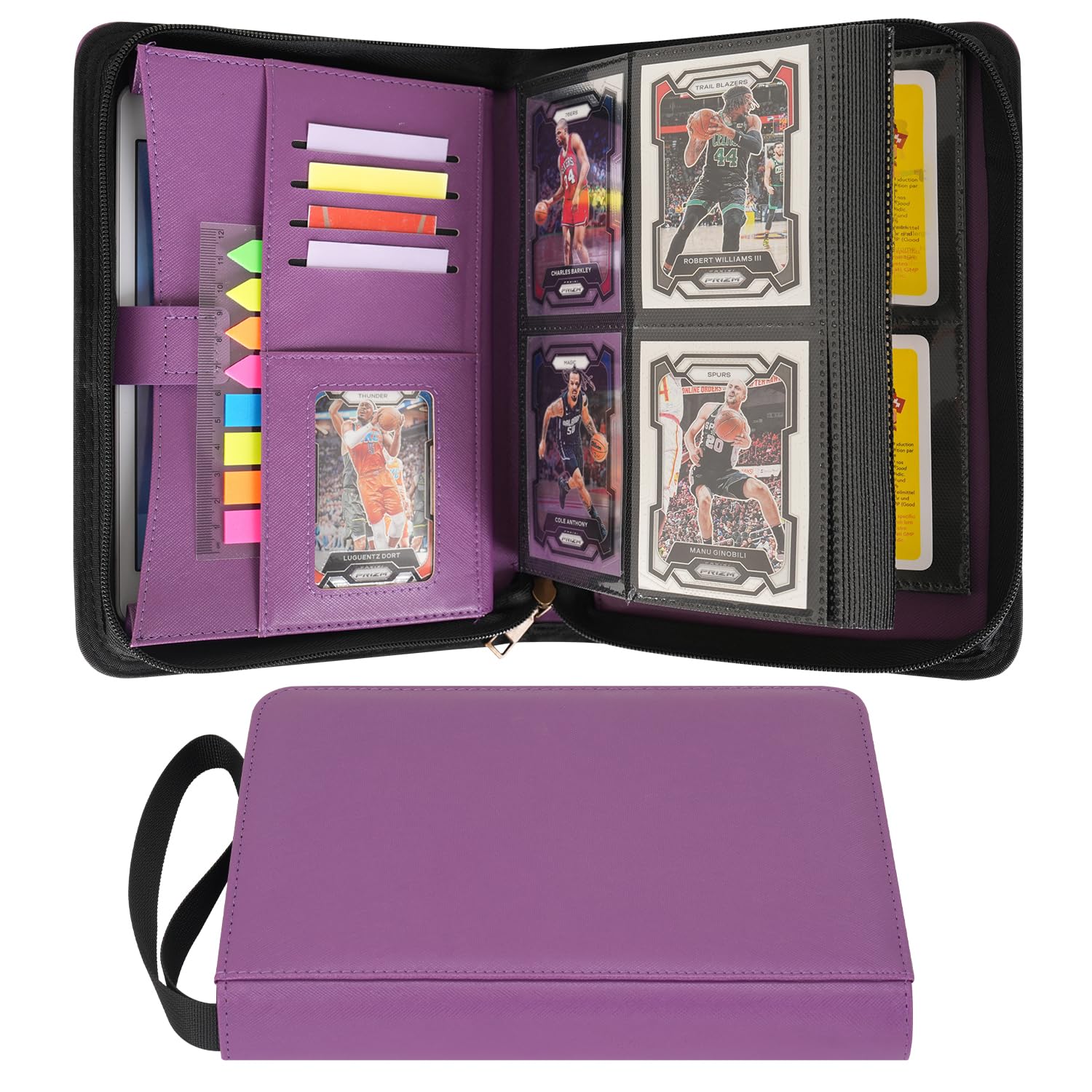 Wonderpool Card Binder A5 Album Zippered 4-Pocket Trading for 240 Cards, Leather PU Card Holder Collection Storage Folder