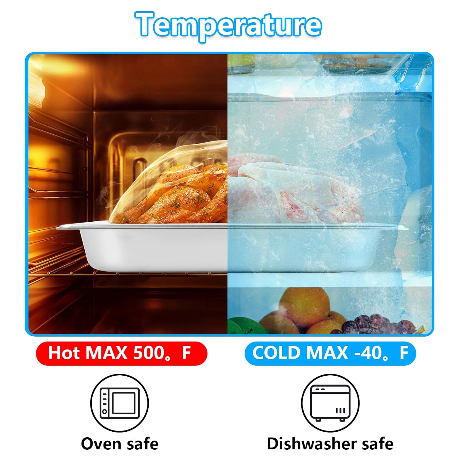 LANIAKEA 2PCS Hotel Pans with Lids Stainless Steel Steam Table Pan Restaurant Supplies 1/2 Size x 2.5 inch Deep Stainless Steam Table Pans, Hotel Pan Trays for Food - Image 4