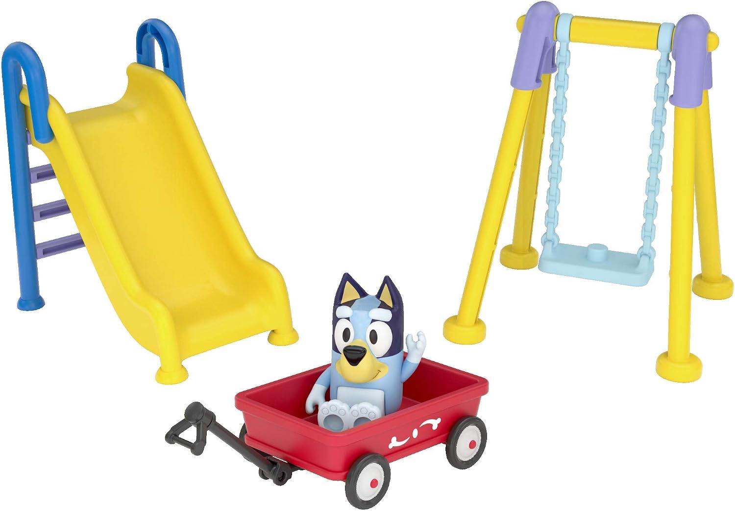 Bluey Park Playset 2.5" Figure, Wagon, Swing Set, and Slide