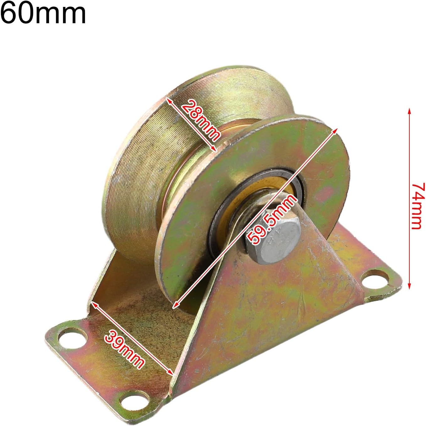 Track Pulley for Ropes, Steel Cable Pulley with Ball Bearings, Galvanized Steel 30mm-95mm Idler Wheel, 200kg Load Heavy Duty Pulley for Smooth Rotation in Cable Systems(32mm)