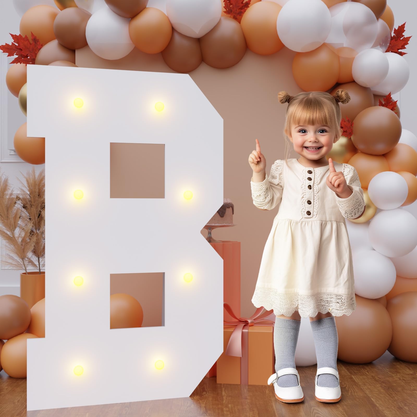 Bugame 3FT Light Up Letters, Quick 7-Min Setup No Edge Assembly Needed, Lightweight Foam Board Marquee Letters for Birthday Wedding Baby Shower