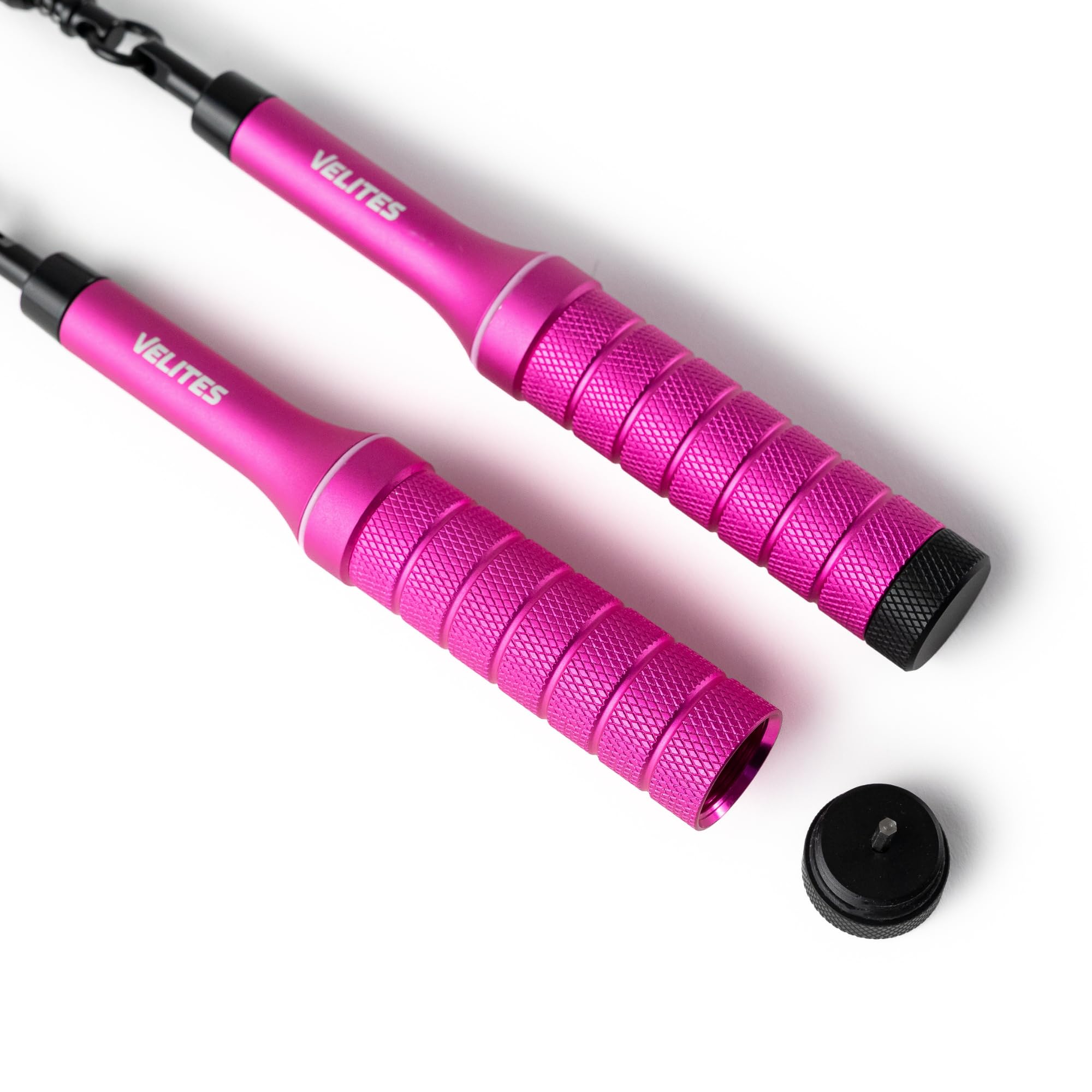 Velites Earth 2.0 Corda per saltare in alluminio aereo | Pink | Sistema avanzato con cuscinetti e cavo da 4 mm | Personalizzabile con pesi | App di allenamento inclusa
