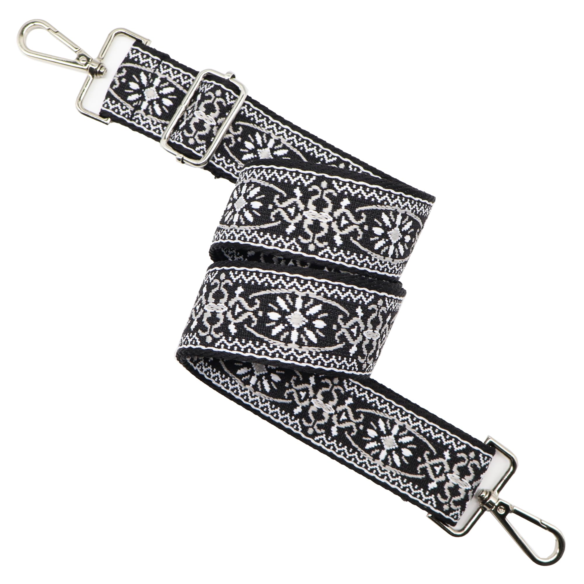 LEMEDE Purse Strap Adjustable Replacement Crossbody Bag Strap Retro Jacquard Embroidery Shoulder Straps for Canvas Bag