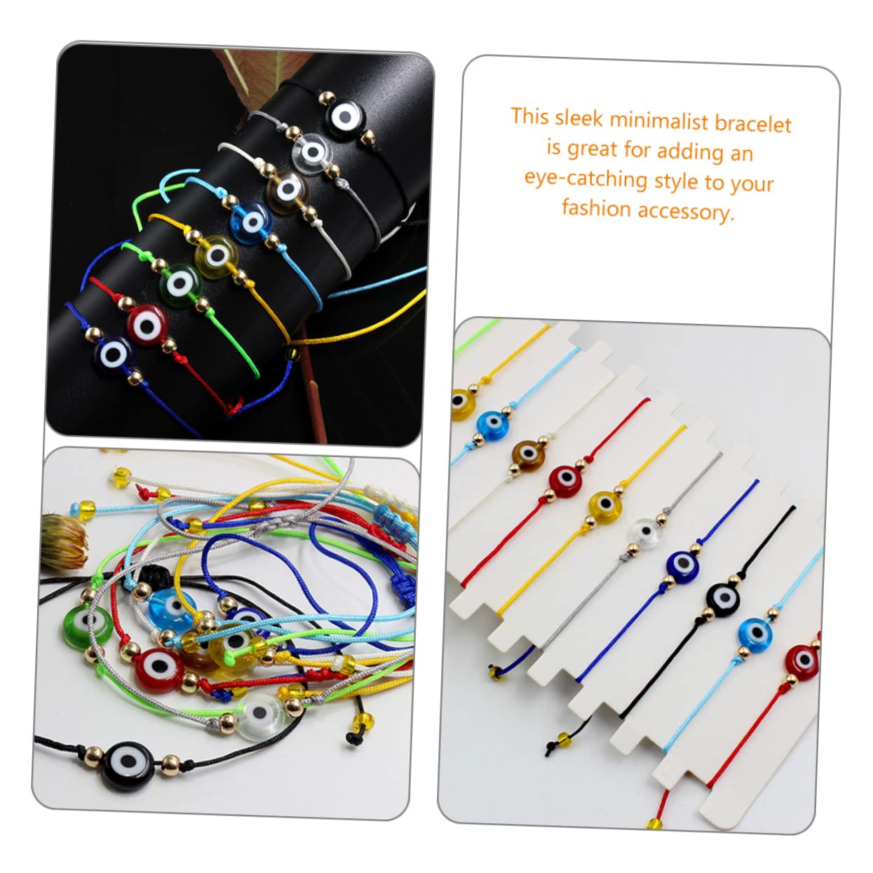 Beaupretty 60piezas Pulsera Ajustable De Ojo Turco Joyería De Amuleto Para Hombres Mujeres y Niño Niña Para y Uso Diario