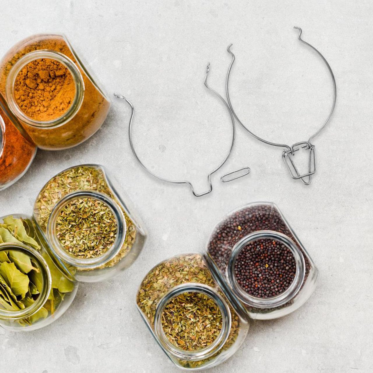 Lot de 10 Boucles De Fermeture À Ressort Étanches pour Bocaux en Verre avec Silicone Faciles À Installer pour Conservation De Miel Confiture Et Aliments