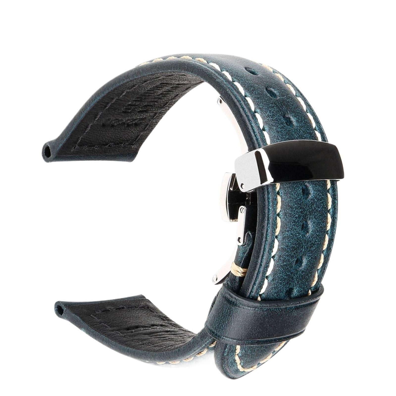 Generico Bracelet en cuir pour montre - 20/22/24 mm avec boucle pour smartwatch