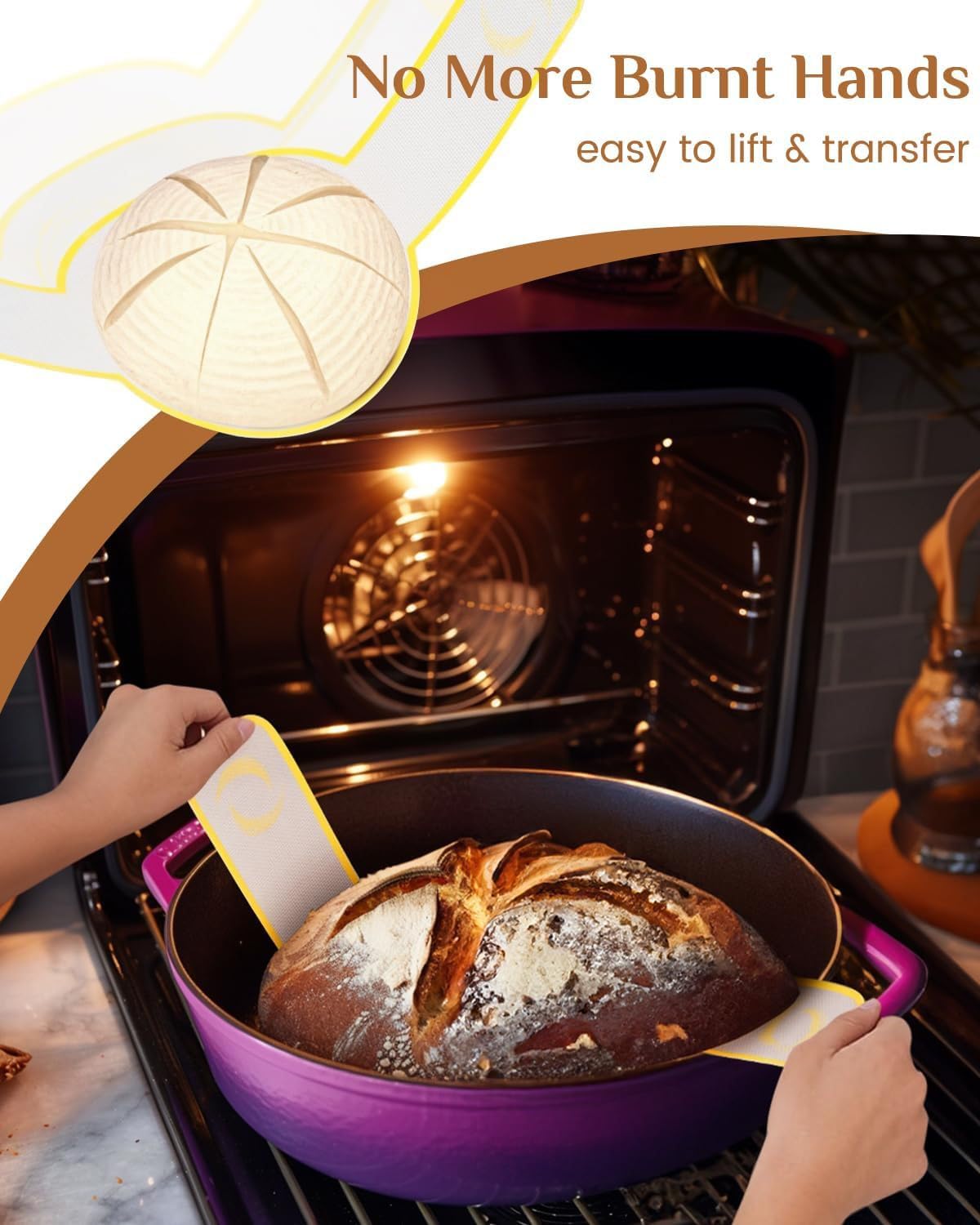 Gärkorb Set,Brot Gärkörbchen aus Peddigrohr zum Brot backen,Gärkörbchen Rund & Oval 2er Set,Gärkorb Brot mit Teigschaber für Heim- und Professionelle Bäcker