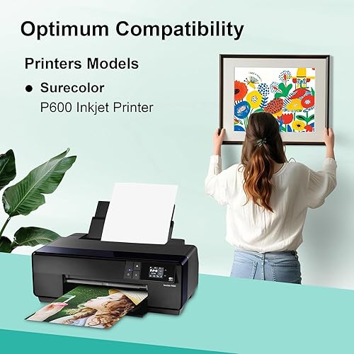 Miniatura 2 de Repuesto de cartucho de tinta T760 remanufacturado, compatible con impresora de inyección de tinta Surecolor P600 (paquete de 9 T7601 T7602 T7603