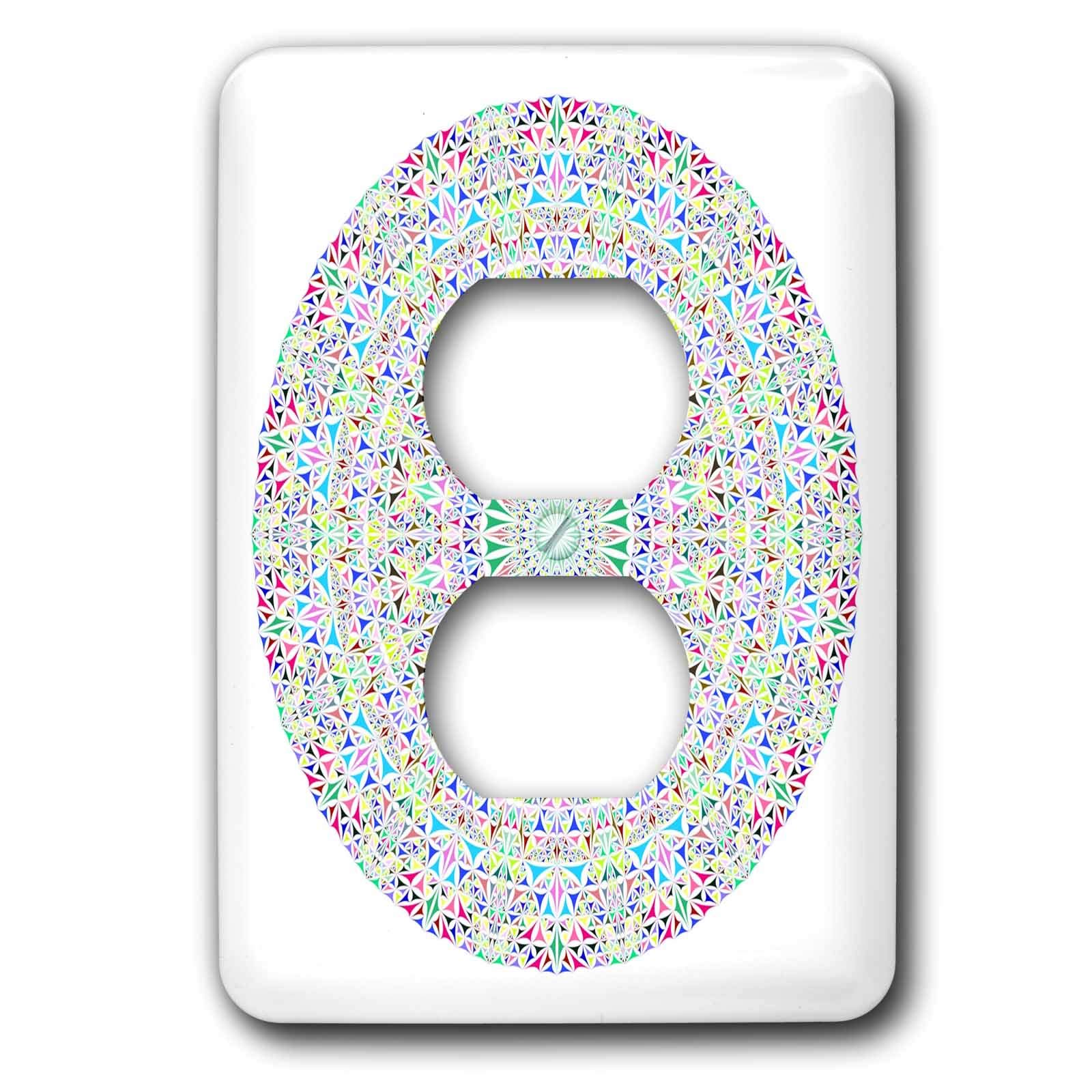 Cache-prise double 3dRose avec motif géométrique mandala de style bohème