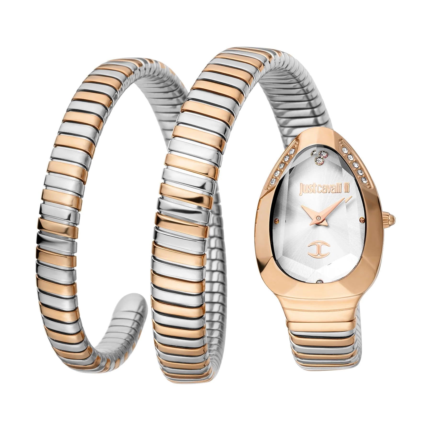 Just Cavalli Analogue Snake Wrist Watches for Women Stainless Steel Multicolor Band with 2 Hands Silver Dial Bracelet Watch for Girls/Ladies - JC1L209M0075 (B09SB31GXQ) Amazon Price History, Amazon Price Tracker