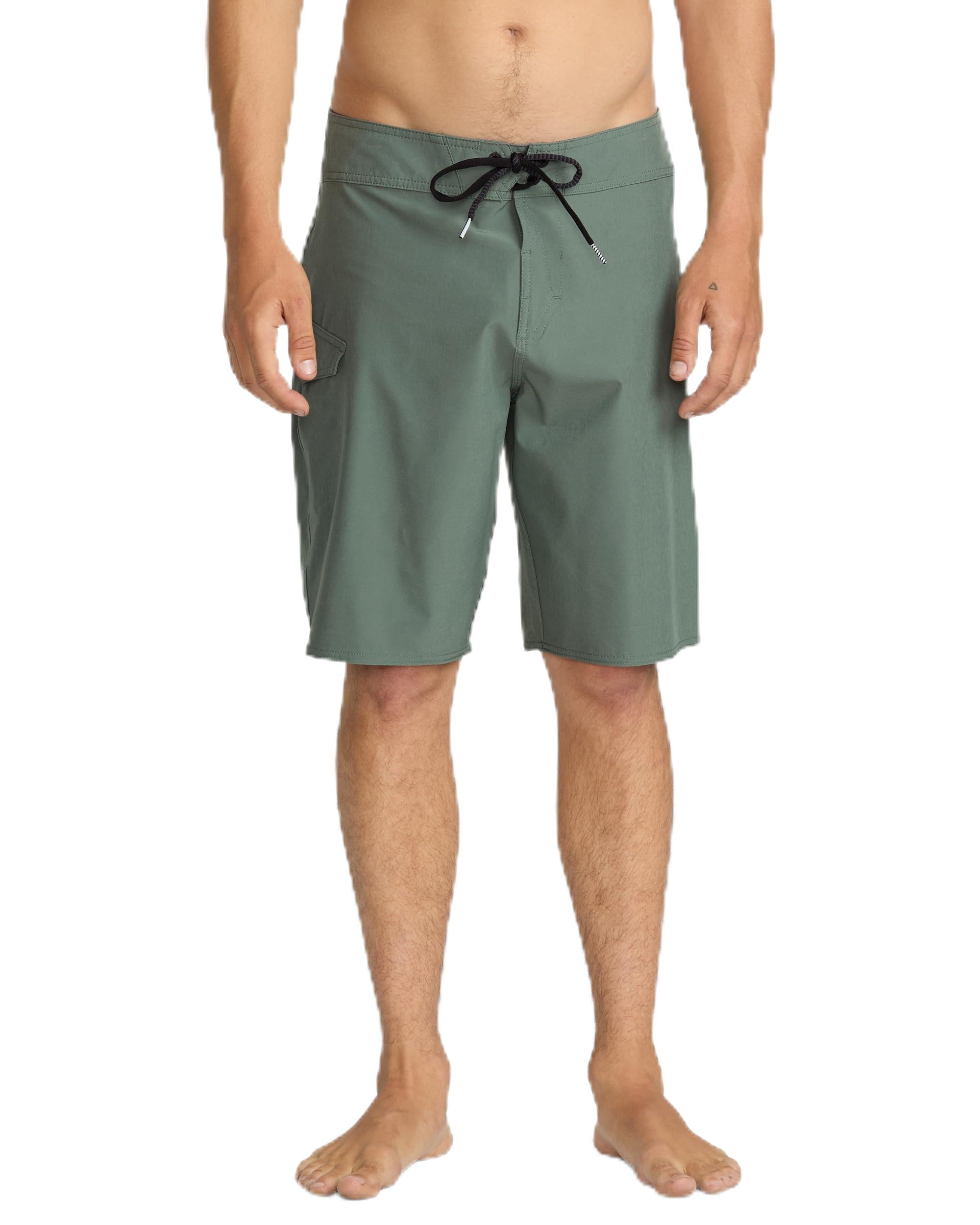Volcom Men's Light Olive Standard Mod Tech 20" Boardshort Swim Trunk, 34
