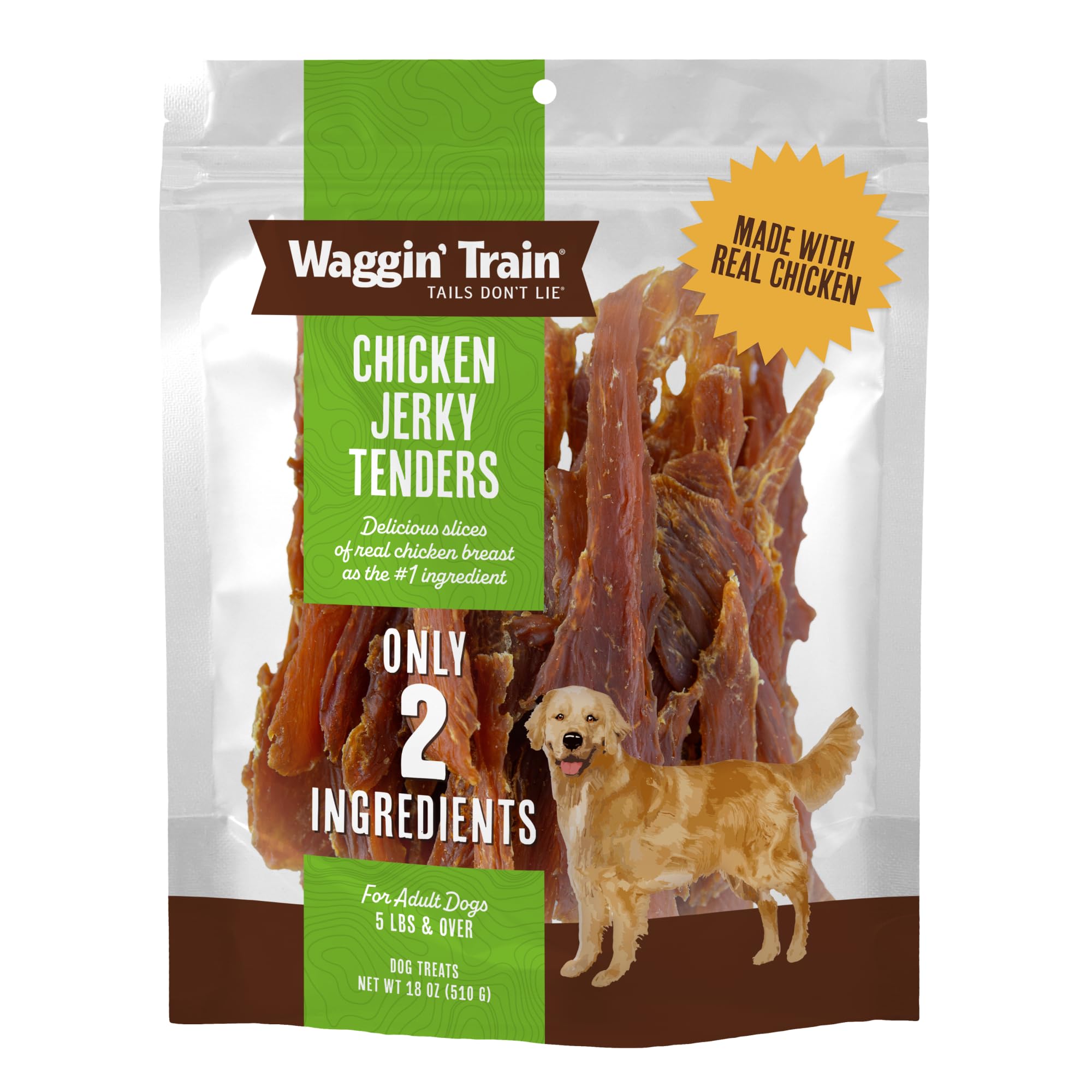 Purina Waggin Train Hunde-Leckerlis aus Hähnchen-Trockenfleisch für ausgewachsene Hunde, proteinreich, wenige Zutaten