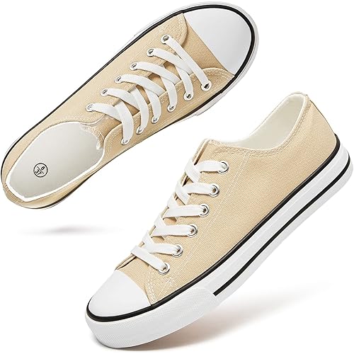 Women's Canvas Shoes Low Cut Canvas Sneaker Casual Walking Shoes