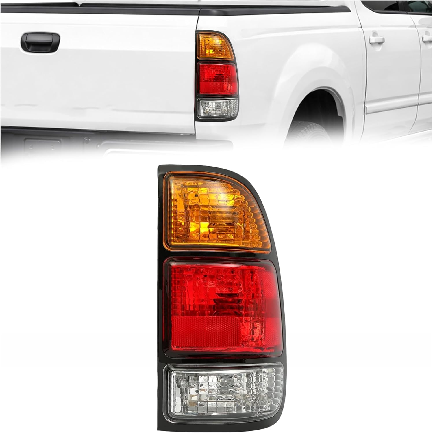 HECASA Tail Light Compatible with 2000-2006 Toyota Tundra Regular/Access Cab Halogen Tail Lamp Assembly w/Bulbs Replacement for 815500C010 TO2801129 815500C010 TO2801129 Driver Left & Passenger Right