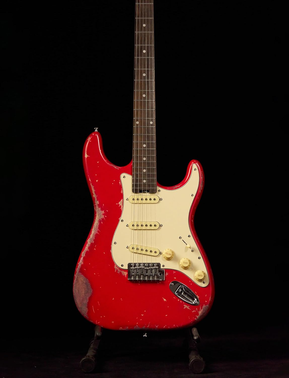 KGD Relic Electric Guitar,Roasted Maple Neck and Rosewood fingerboard,Bone Nut,6-String Relic Guitar,Professional/Full Size/Electric Guitars for Adults