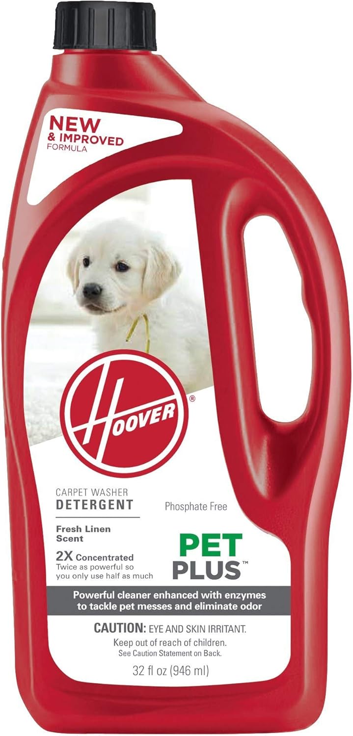 Hoover PetPlus Pet Stain & Odor Remover Solution Formula, 32 oz, AH30325NF , Red