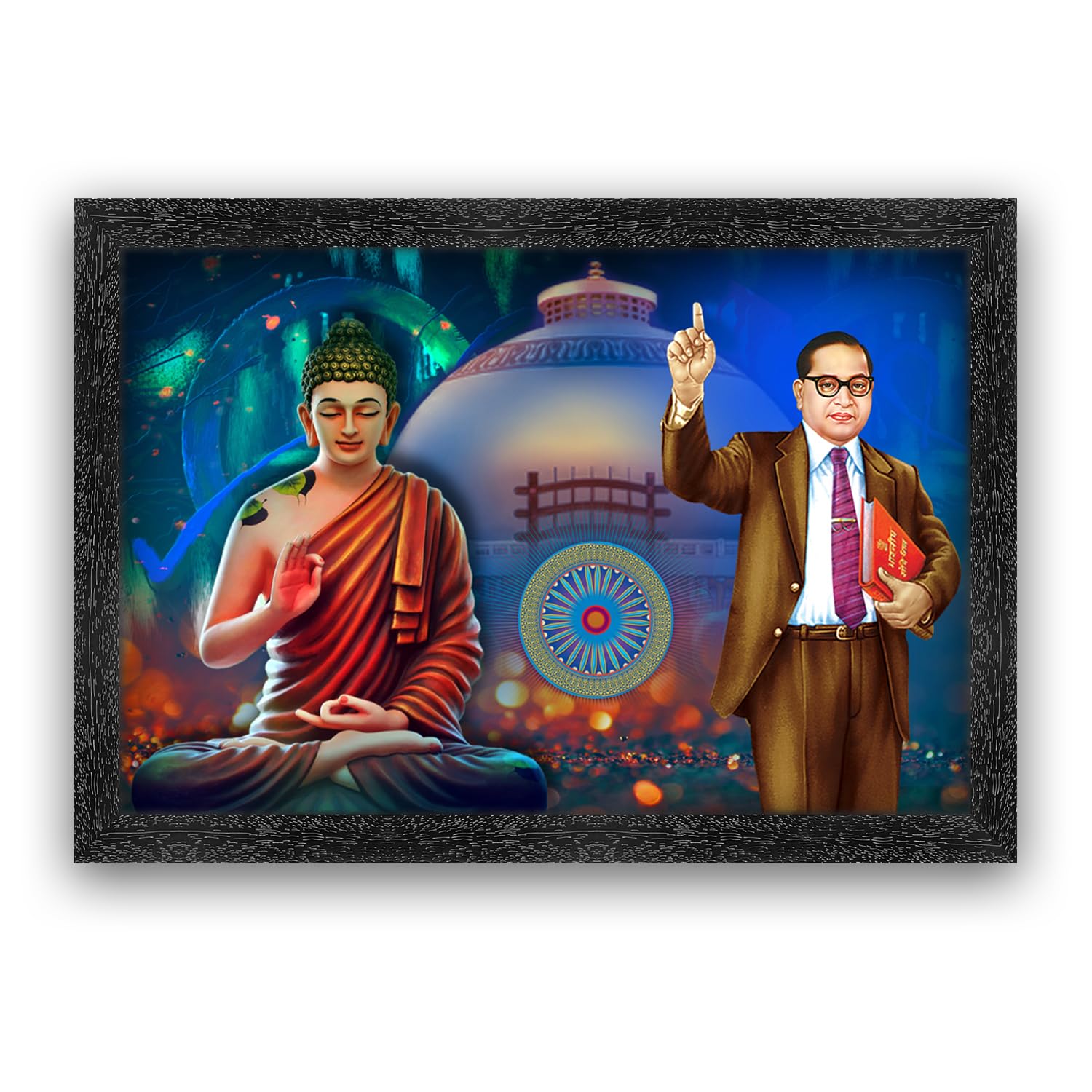 Buddha & Ambedkar Photo Frame - Elegant Wall Art -1