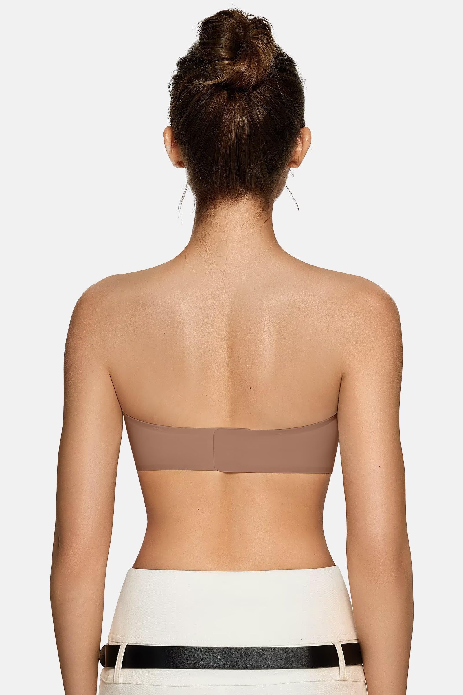 Vertvie Brasier sin tirantes sin tirantes para mujer, sin costuras, acolchado, brasier bandeau antideslizante, de silicona, parte superior de tubo push up, convertible